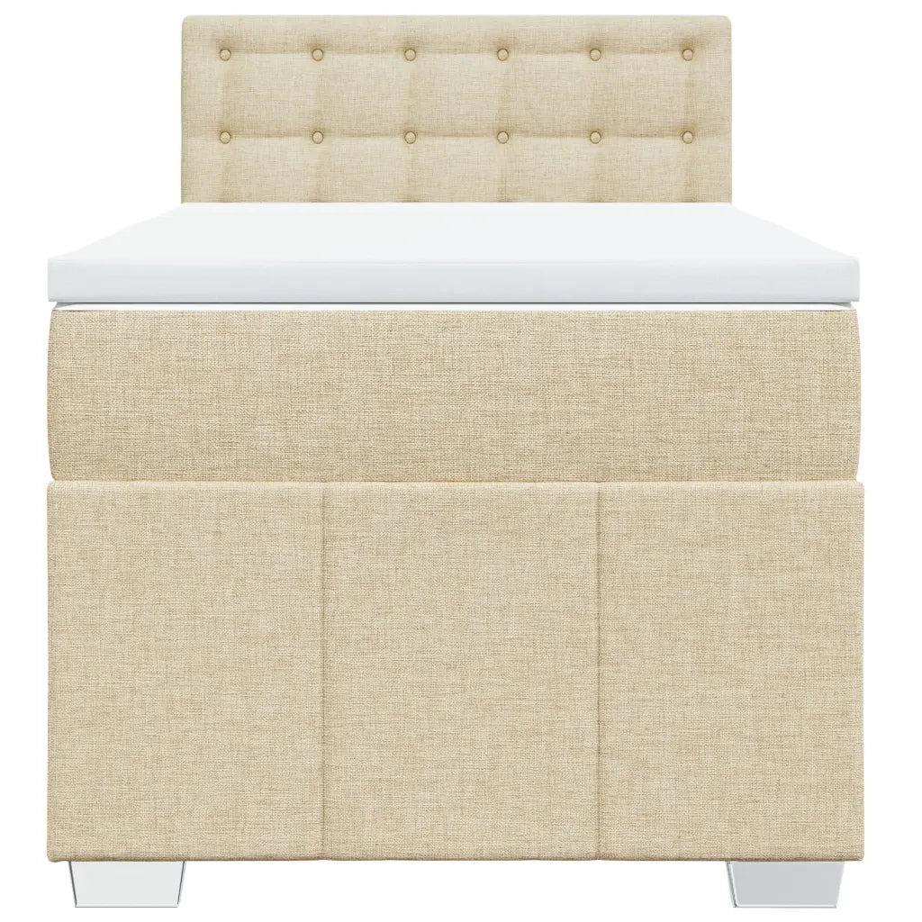 Giroletto a Molle con Materasso Crema 90x190 cm in Tessuto 3286942