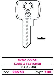 Silca CHIAVE ASC LF4 (G.VAE 0) EURO LOCKS, LOWE & FLETCHER 10.00 pz