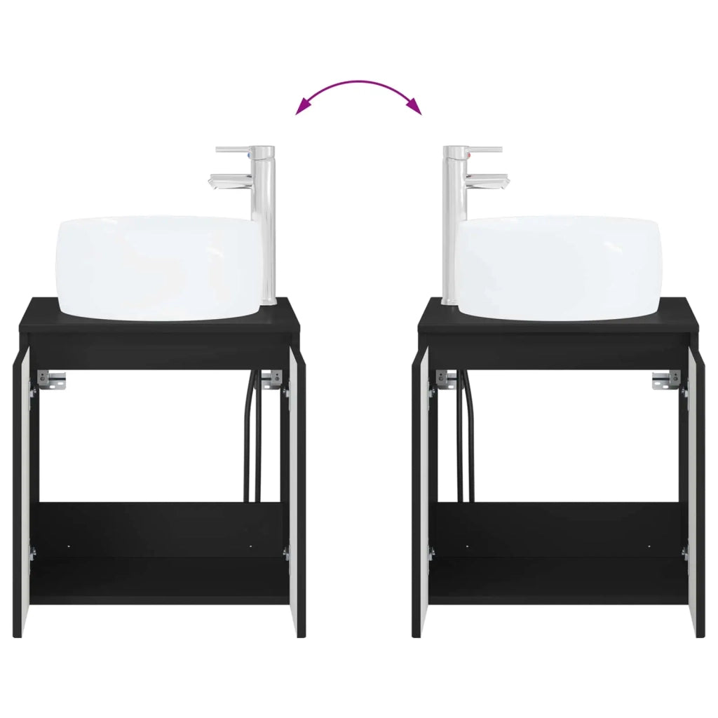 Set di Armadi da Bagno 3 pz Nero 49,5 x 44,5 x 66 cm 3405708