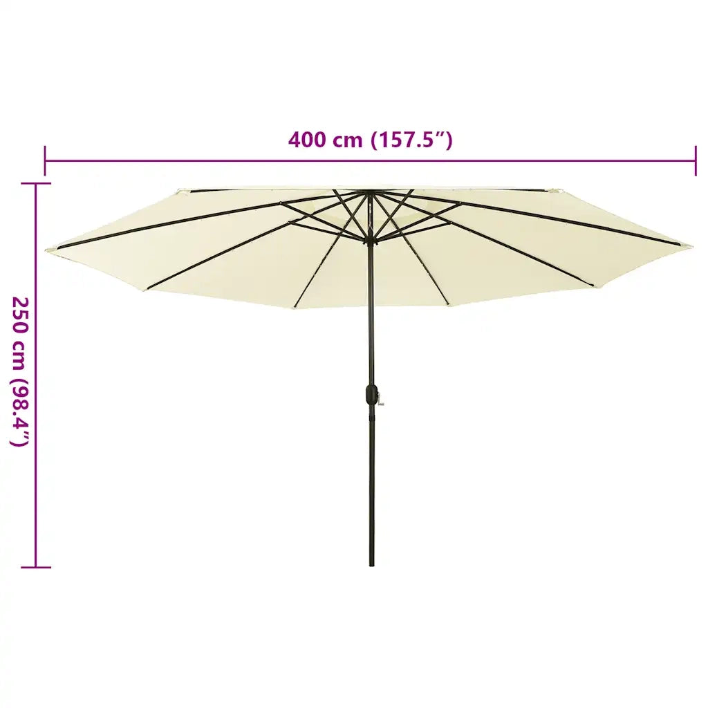Ombrello | Parasolne da Giardino con Luci LED 400 cm Sabbia