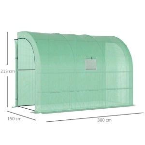 SERRA DA GIARDINO 300x150x213 cm Plastica Verde con Ripiani
