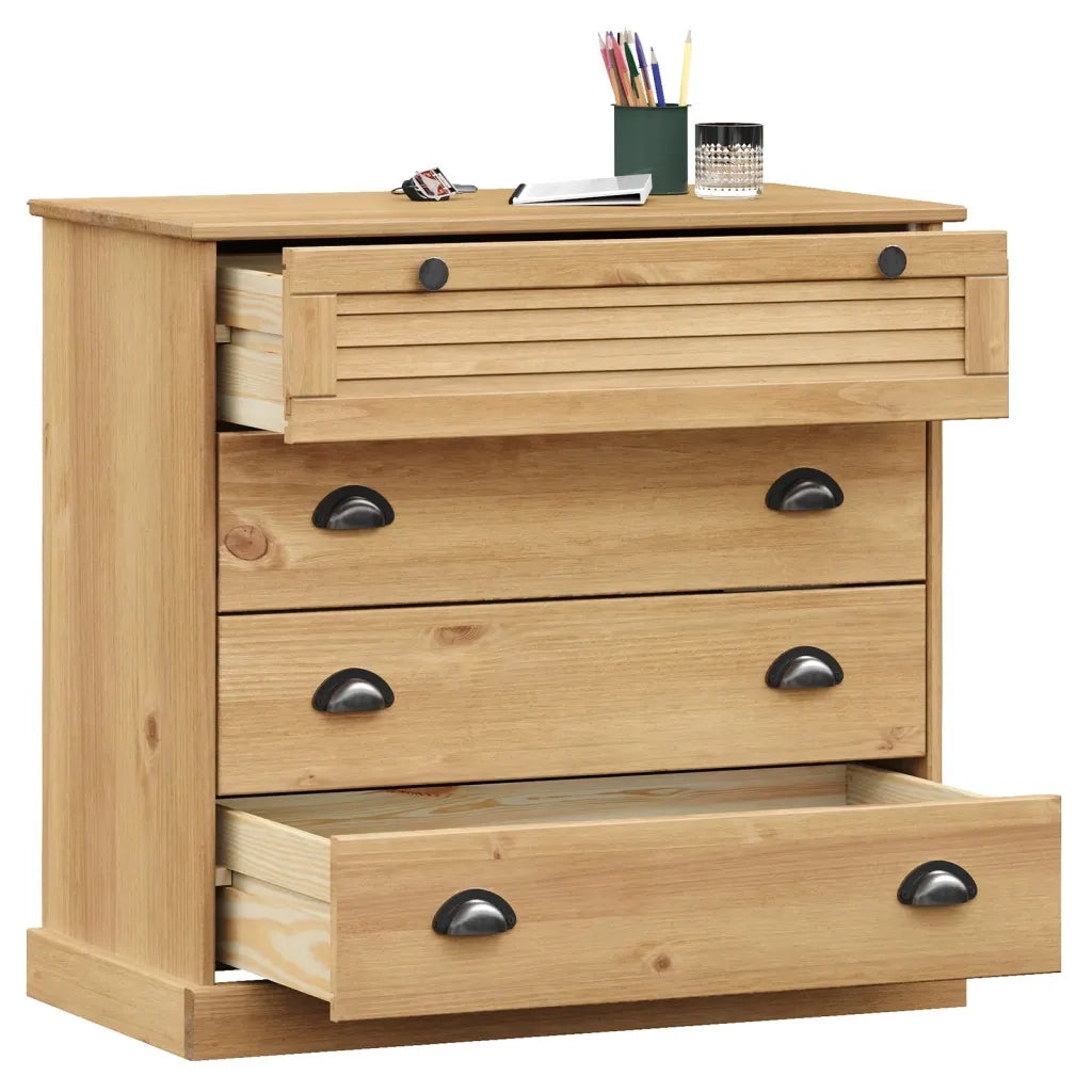 Cassettiera VIGO 80x40x76 cm in Legno Massello di Pino CFW9768376