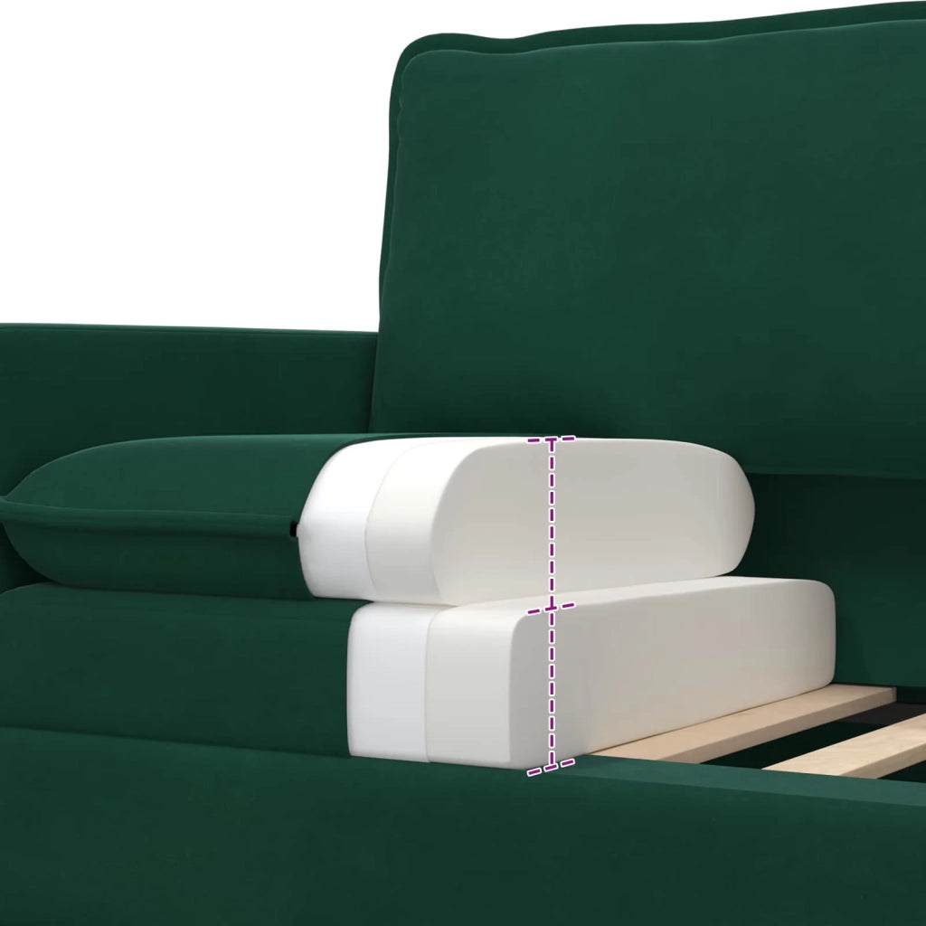 Set di divani 2 pcs Verde Scuro Velluto 3417111