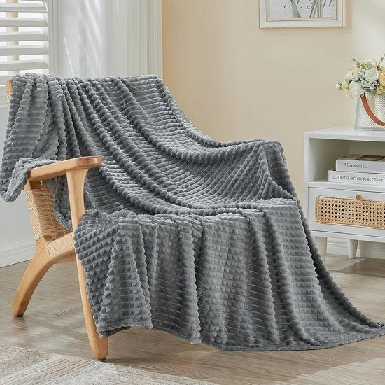 Coperta a sofficezza - Fleece - Grigio scuro - 130 x 150 cm