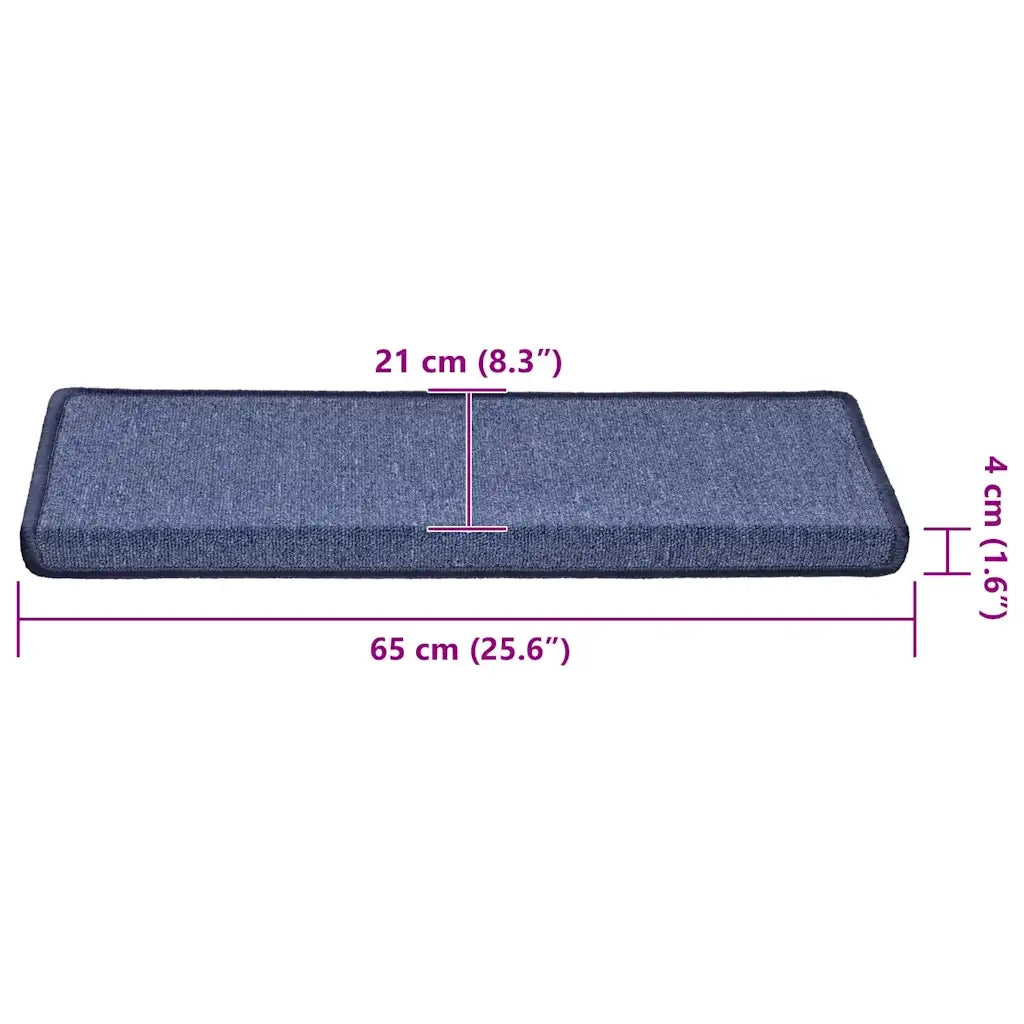 Tappetini per scale 30 pz 65x21x4 cm Blu Bordo rettangolare 3365772