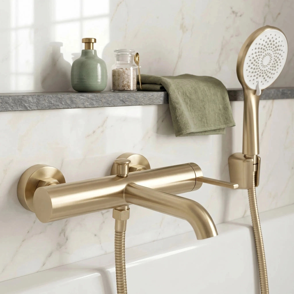 Rubinetto Da Vasca Rea Rivo Brush Gold