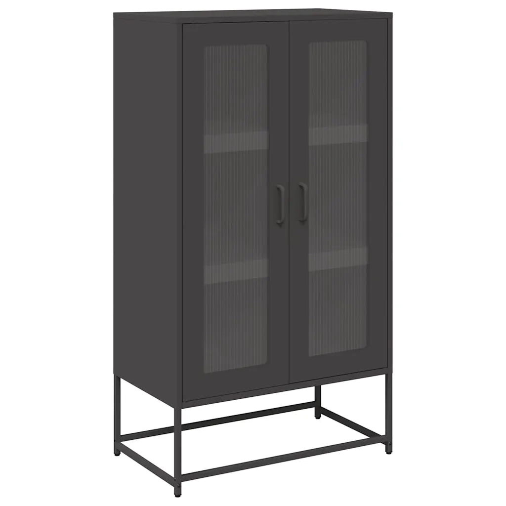 Credenza Nera 68x39x123 cm in Acciaio 853356