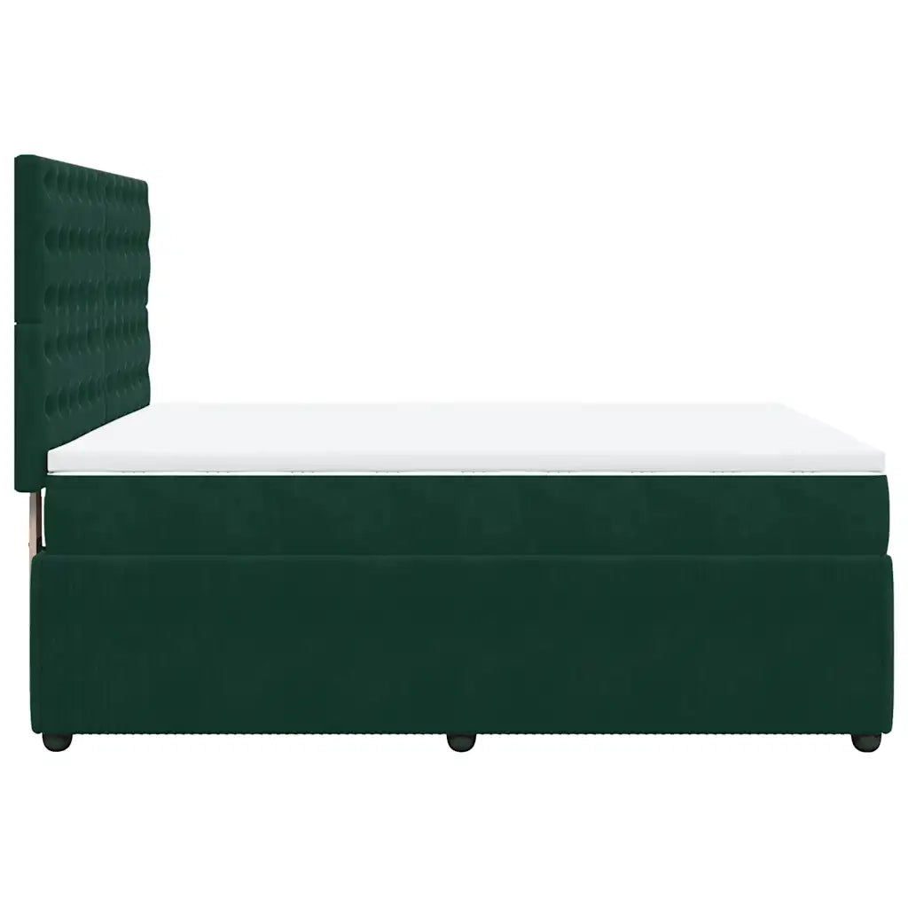 Giroletto a Molle con Materasso Verde Scuro 140x190 cm Velluto 3294649