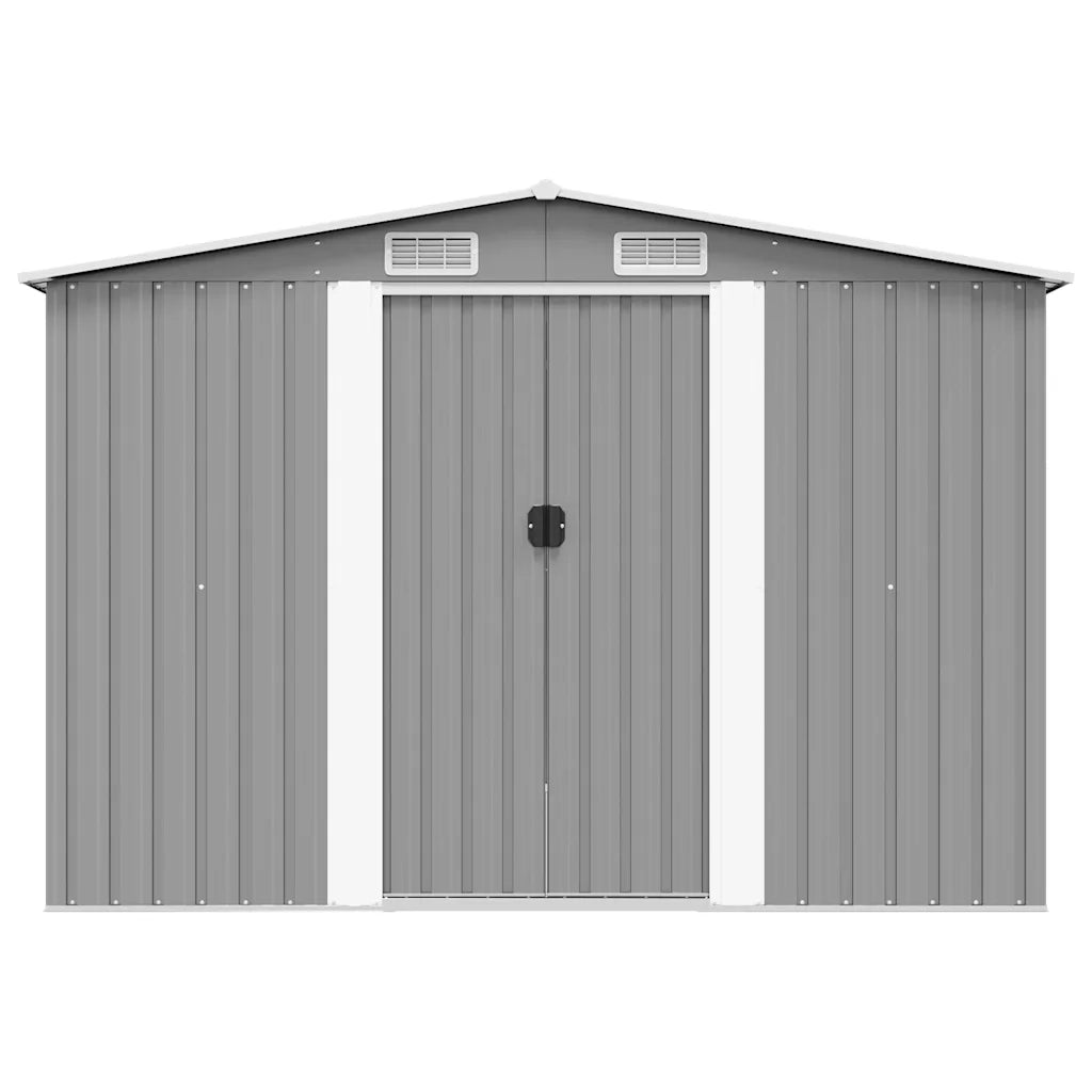 Casetta da Giardino 257x298x178 cm in Metallo Grigio 143341