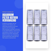Filtro per acquario sostitutivo di cotone - Cartridge di carbone attivo - Filtro fissato alla parete - Filtro interno - 6 pezzi - 135x55mm - Schema del filtro