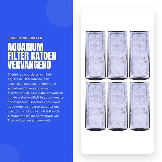 Filtro per acquario sostitutivo di cotone - Cartridge di carbone attivo - Filtro fissato alla parete - Filtro interno - 6 pezzi - 135x55mm - Schema del filtro
