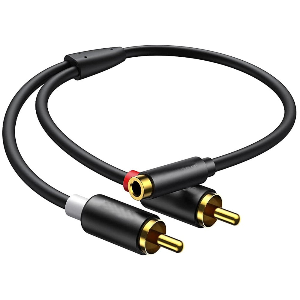 Trade Shop - Cavo Adattatore Audio Stereo Aux Jack 3.5mm Femmina A 2xrca Maschio 15cm Rca-a01 -