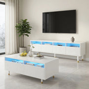 Cassettiera per TV bianca in MDF lunghezza 110 cm