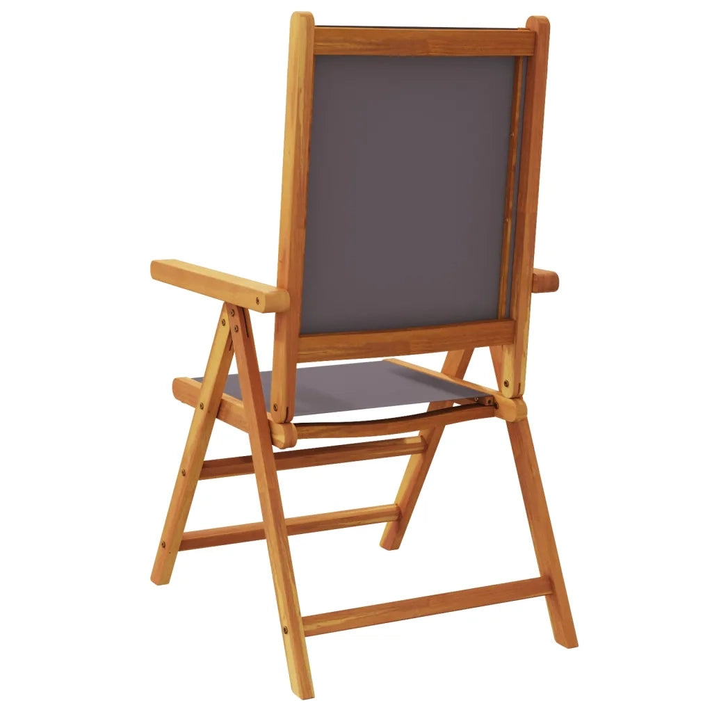 Sedie Giardino Reclinabili 8pz Antracite Tessuto Legno Massello 3214543