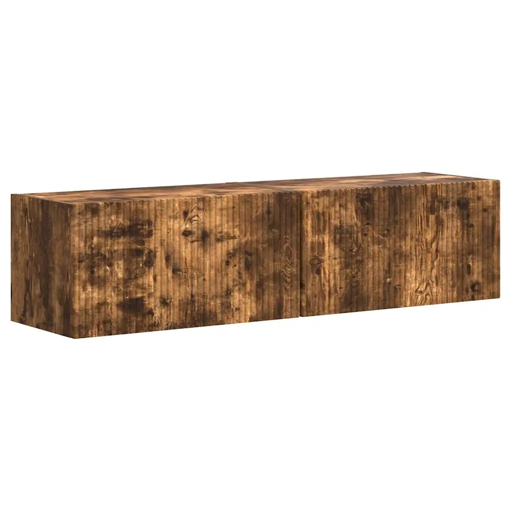 Mobile TV da parete 2 pz | Armadietto TV | Mobile Porta TV Rovere fum¨¦ 60 x 31 x 29,5 cm