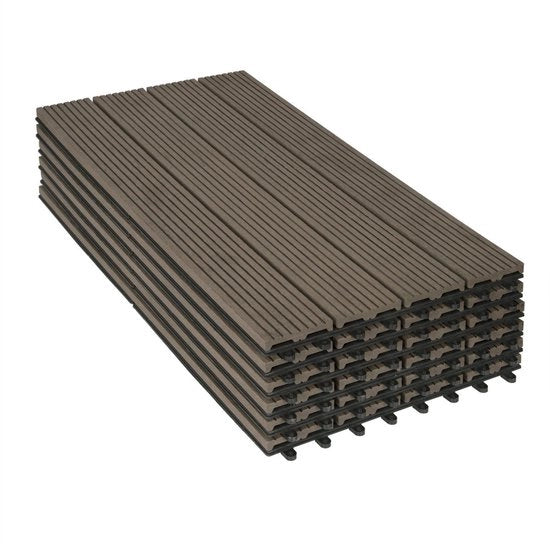 Tegoli per Patio - Sistema di Attacco Rapido - Cotto Scuro - 30x60x2cm