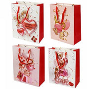 Trade Shop - Set 6 Buste Borsa Regalo Sacchetti San Valentino 30x40x12cm 71097 Varie Fantasie -