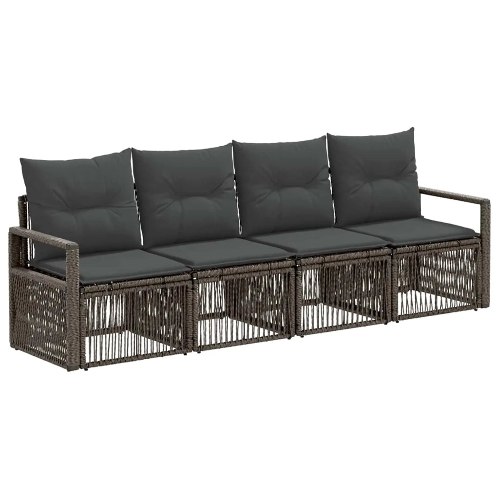 Set Divano da Giardino 4 pz Grigio polyrattan 3435635