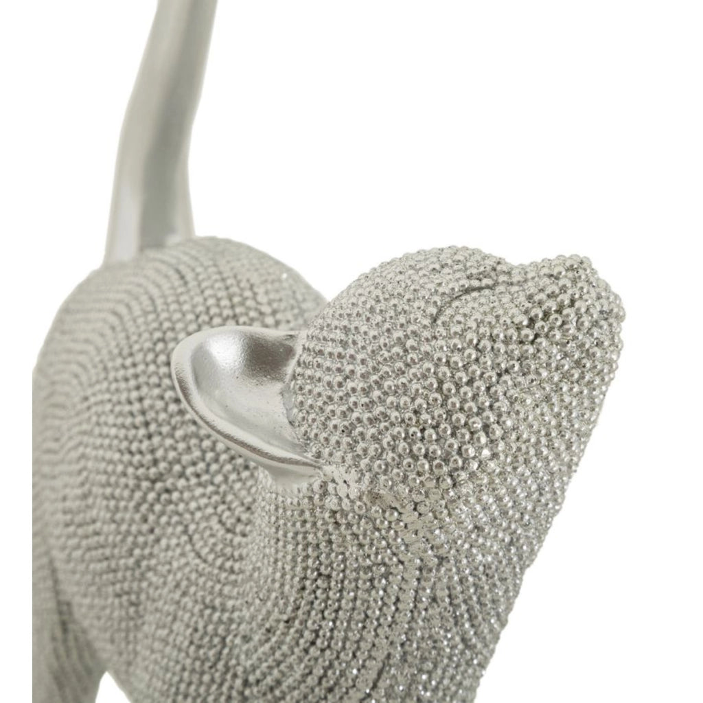 Scultura Gatti 4, Argento, Poliresina, 17,5x9x26 cm