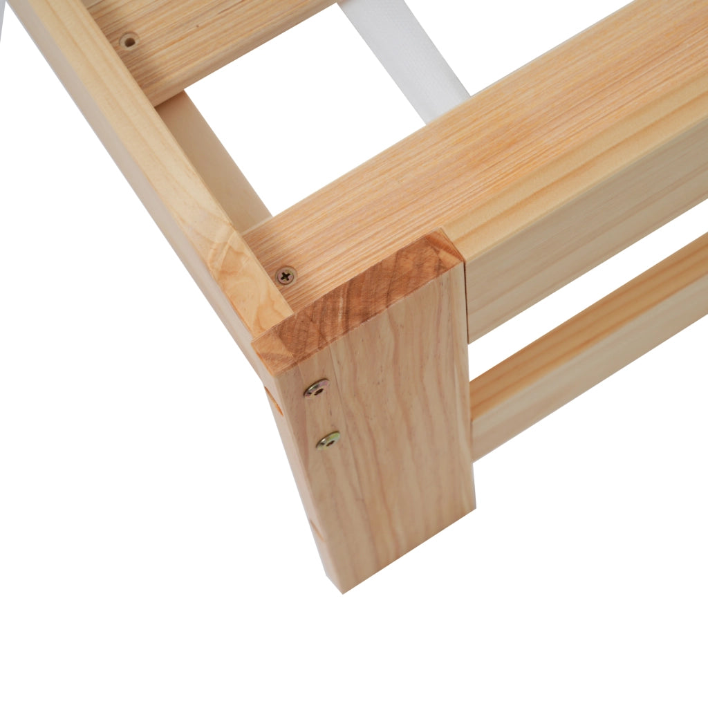 DESMIU Letto matrimoniale 2 posti 140 × 200 cm con testiera, senza materasso, in legno massello, naturale