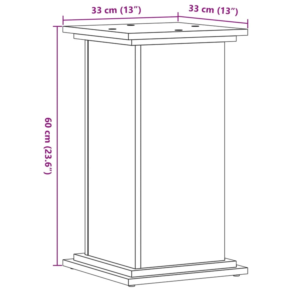 Supporto per piante | Sostegno per piante Rovere Marrone 33x33x60cm Legno Multistrato