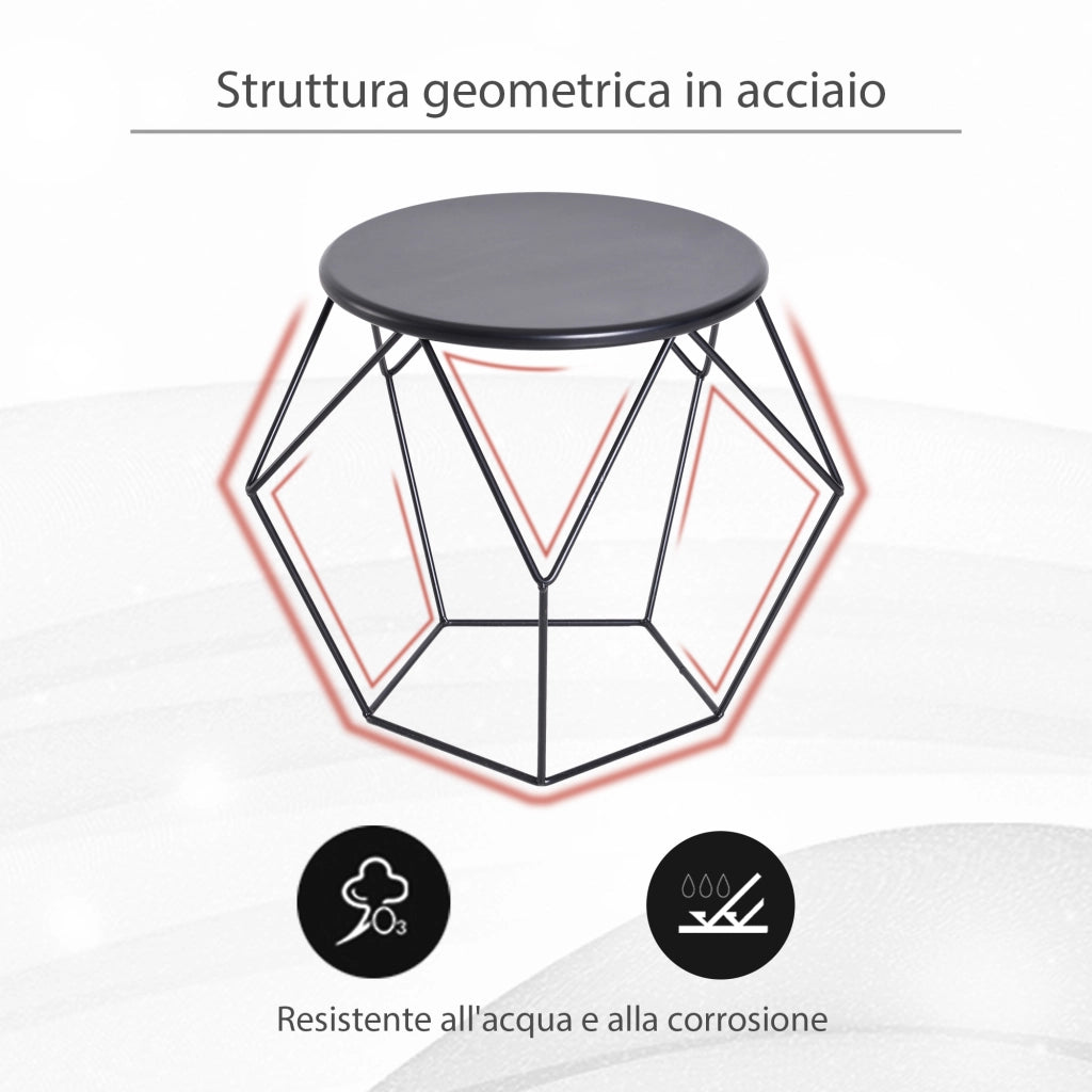 Tavolino da Caff¨¨ Salotto Design Moderno ¨C Minimal ¨C Acciaio Grigio 54x54x44cm
