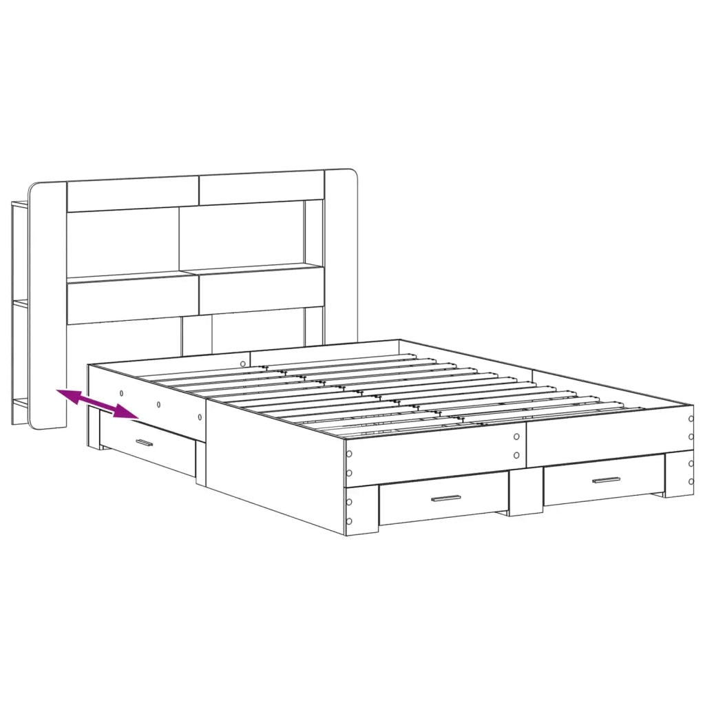 Telaio del letto con storage Grigio Cemento 160 x 200 cm 3433886