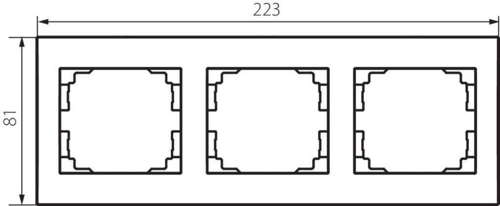Cornice tripla orizzontale LOGI nero opaco Kanlux