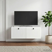 Mobile Porta TV da Muro Bianco Lucido 78,5 x 41 x 30 cm 898009