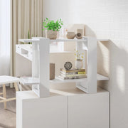 Libreria Divisorio-Scaffale per Libri-Mobile di Stoccaggio Bianco Lucido 80x30x51 cm