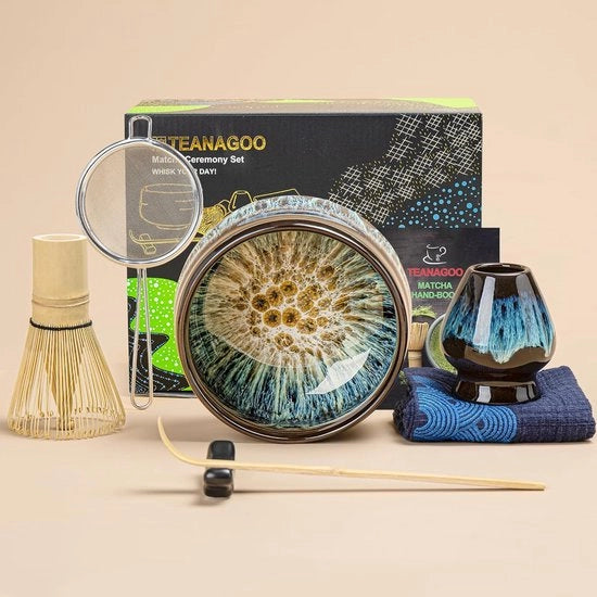 Set di Cerimonia Matcha Premium - alta qualità - 7 pezzi - bambù e ceramica