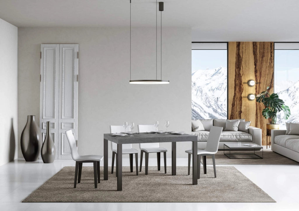 Tavolo allungabile 90x140/244 cm Every Cemento telaio Antracite