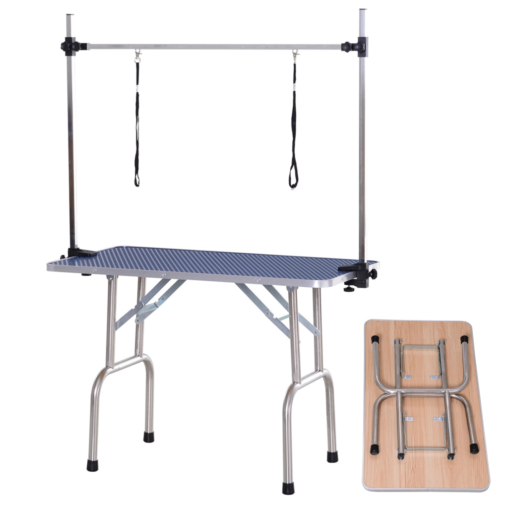 Tavolo da toelettatura per animali pieghevole con scaffale ¨C zephmum ¨C acciaio 107x60x170 cm