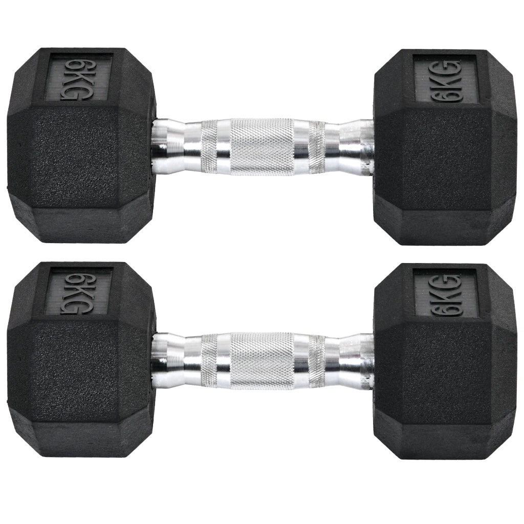 Manubri Esagonali Set 2 Pezzi ¨C Xylo ¨C Ghisa con Impugnatura Zigrinata 2x6kg