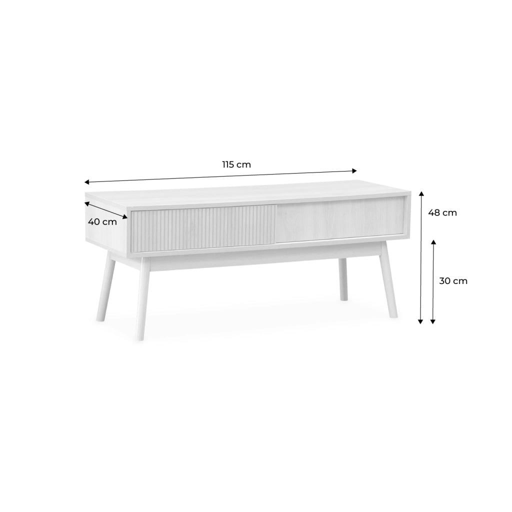Mobile tv scandinavo a 2 ante effetto legno, 115cm, marrone naturale