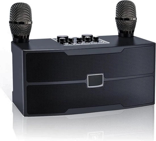 Impianto Karaoke Professionale Bluetooth Con 2 Microfoni Senza Fili Per Adulti, Macchina Karaoke Portatile Per Bambini, Sistema PA, Microfono da Canto Con Supporto Per TF/USB e Ingresso AUX