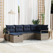Set di divani con cuscino Grigio e Blu Navy polyrattan 3359184
