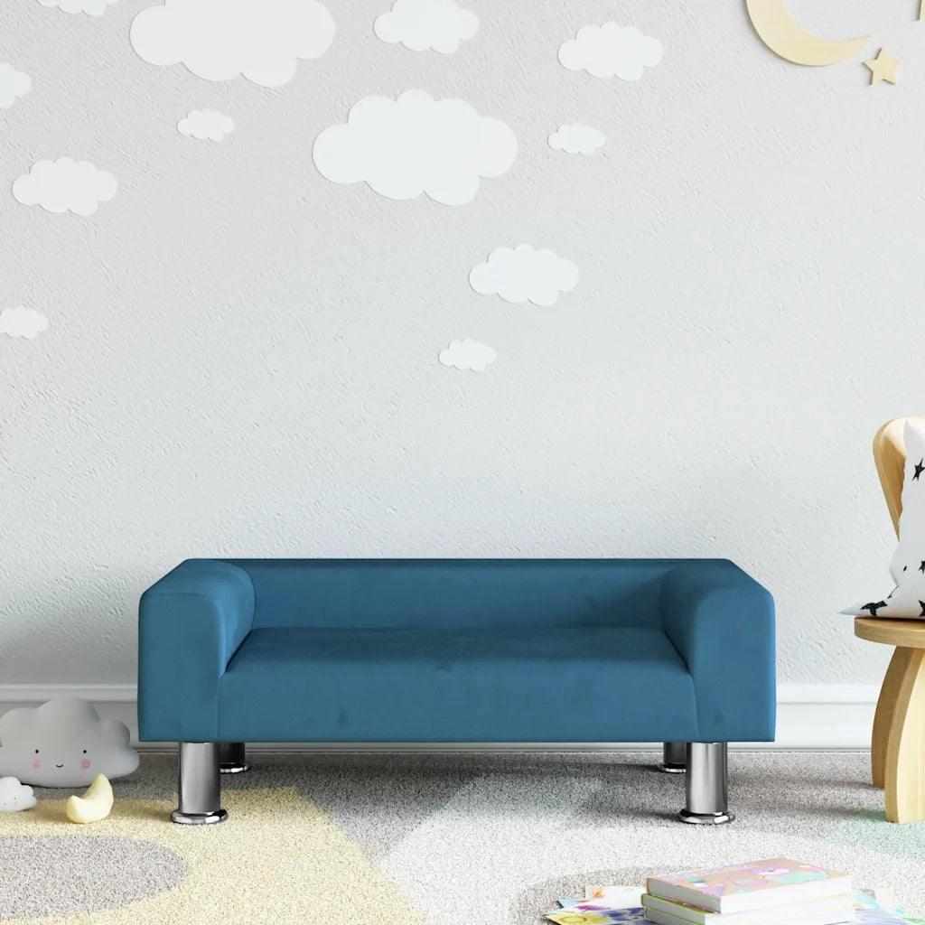 Divano | Divano da soggiorno | Sofa per Bambini Blu 70x45x26,5 cm in Velluto