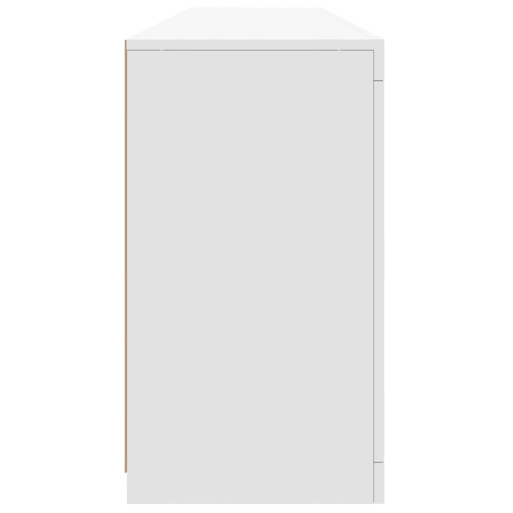 Credenza con Luci LED Bianca 162x37x67 cm