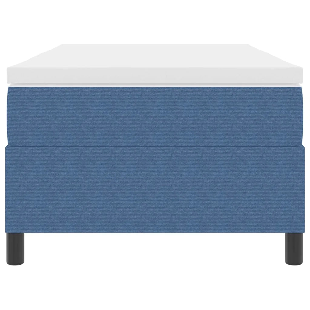 Letto singolo | Letto per adulti | Letto a molle Blu e Bianco 90 x 200 cm Tessuto in Cords