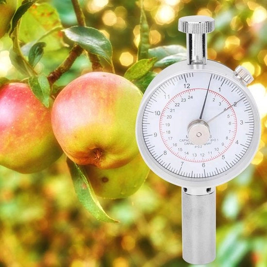 Penetrometro per frutta - Apparecchio di prova per durezza - Adatto per ricerche di frutta - Manometro a mano - Con 2 capi di misura - Ideale per fruttivendoli - Adatto per - Codice prodotto: 123456 - Modello: ABC123 - Misura: 20-100 N