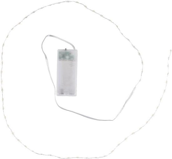 Lanterna LED a filo con distanza di accensione lampada ridotta - colore caldo bianco - alimentata da batterie - inclusa funzione timer (60 LED | 120 cm di lunghezza del cavo)