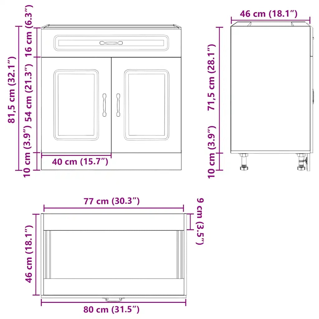 Pensile da cucina | Base da Cucina Lucca Bianco in Legno Multistrato