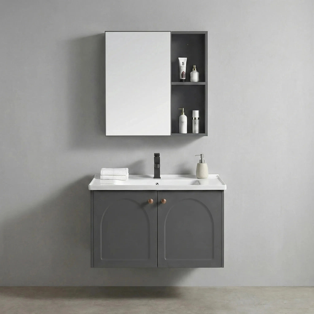 Set Di Mobili Da Bagno Con Lavabo Denver 60cm Grey