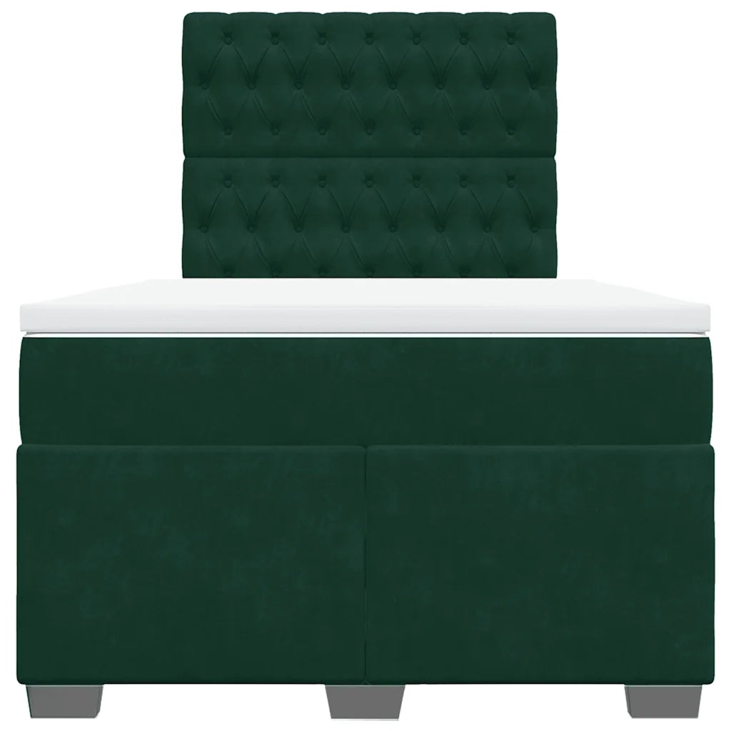 Giroletto a Molle con Materasso Verde Scuro 120x190 cm Velluto 3290867