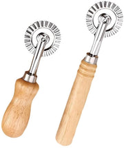 Pastasnijder a 4 cm di diametro - Deegsnijder - Snijwiel - Acciaio inossidabile - Manico in legno - Materiale duraturo