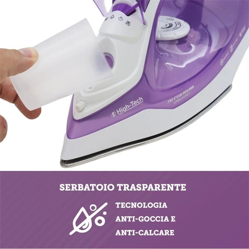 HIGH- TECH FERRO DA STIRO CON PIASTRA IN ACCIAIO 2000 W