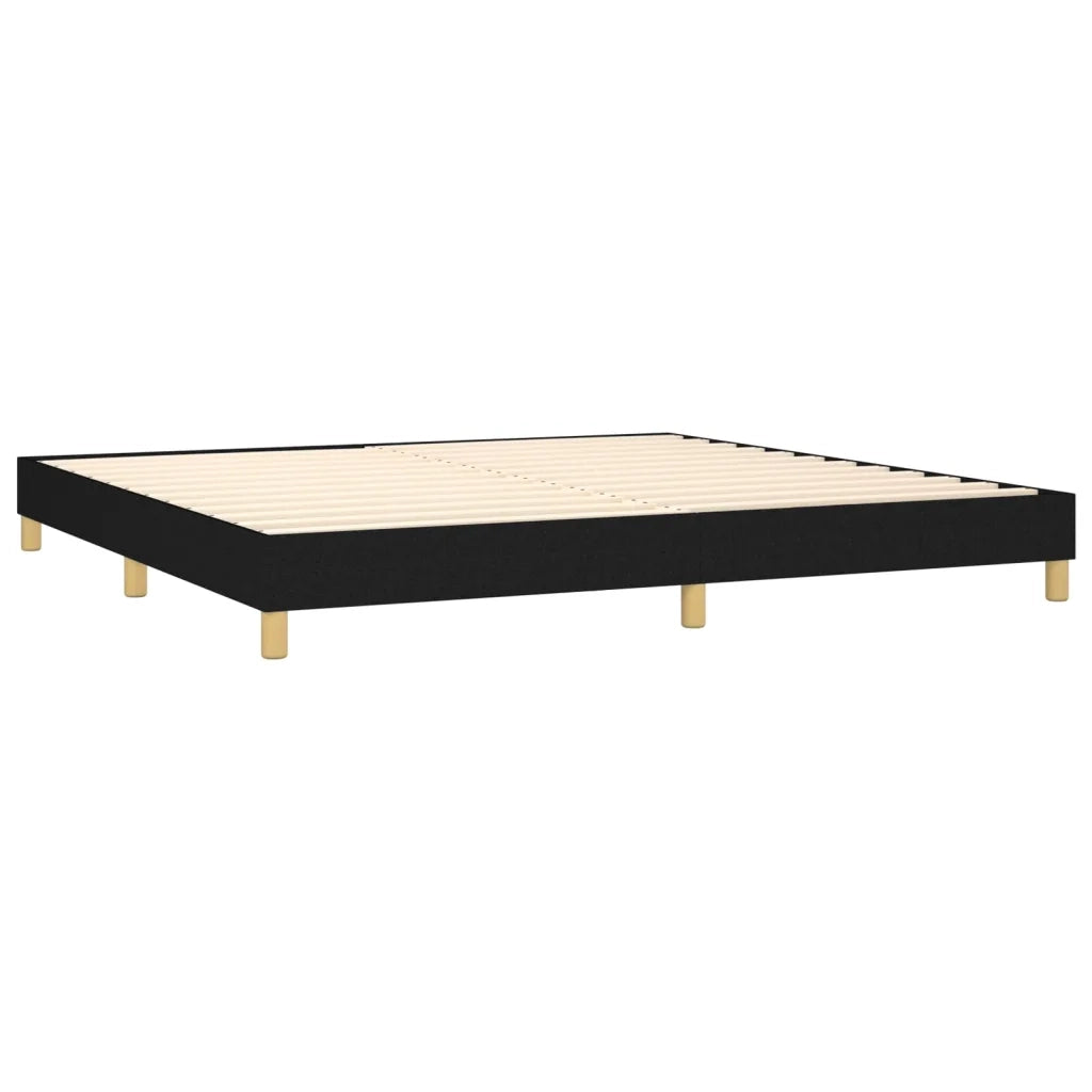 Giroletto a Molle con Materasso Nero 200x200 cm in Tessuto 3126991