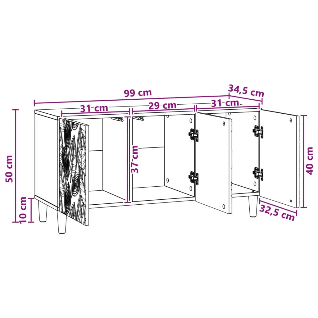 Mobile TV-Credenza per TV 99 x 34,5 x 50 cm Bianco Legno ingegnerizzato