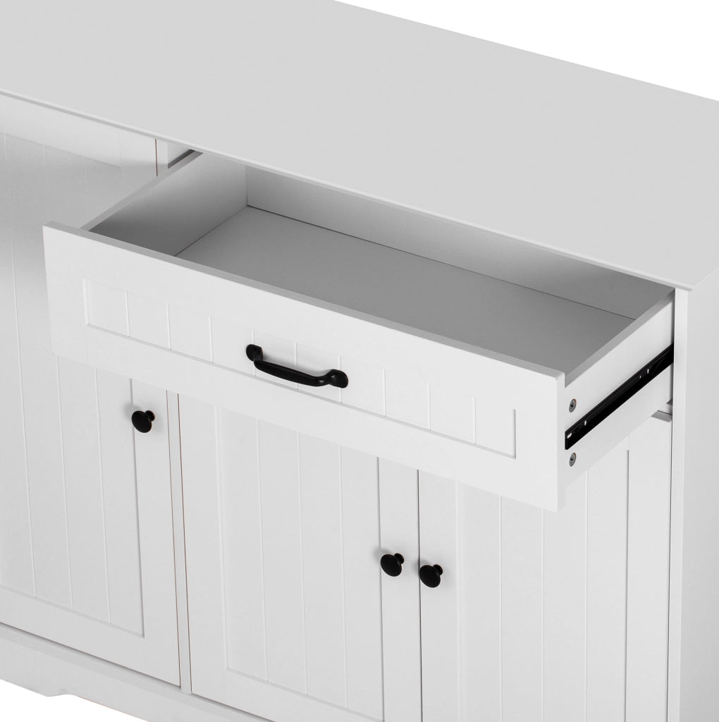 Credenza moderna in MDF bianco con 3 ante e 1 cassetto; per ingresso e soggiorno